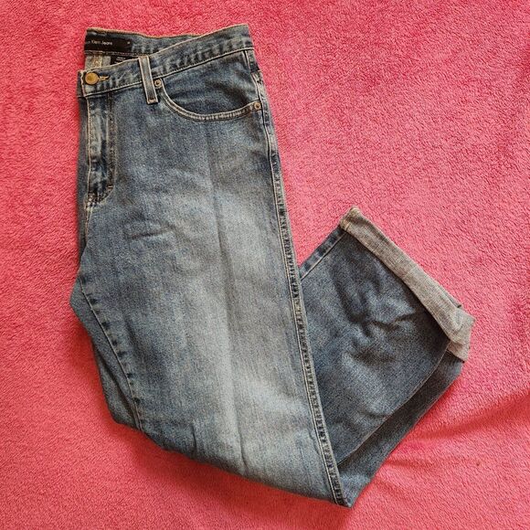 Calvin Klein Vintage Y2k Light Wash Low Rise Denim Jeans - Picture 1 of 4